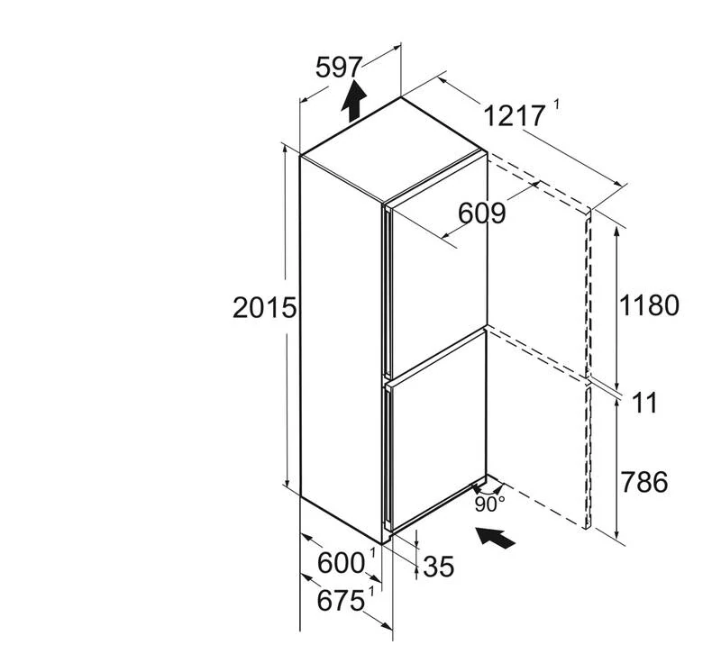 Chladnička s mrazničkou Liebherr Pure KGN 57Vd03 bílá