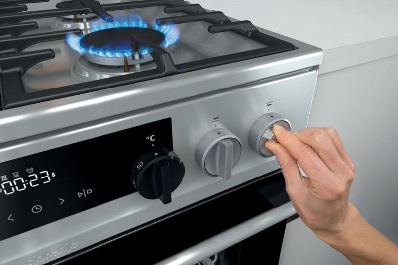 Kombinovaný sporák Gorenje K6351XF nerez