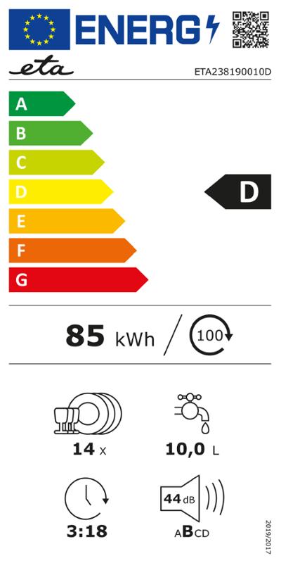 Myčka nádobí ETA 238190010D nerez