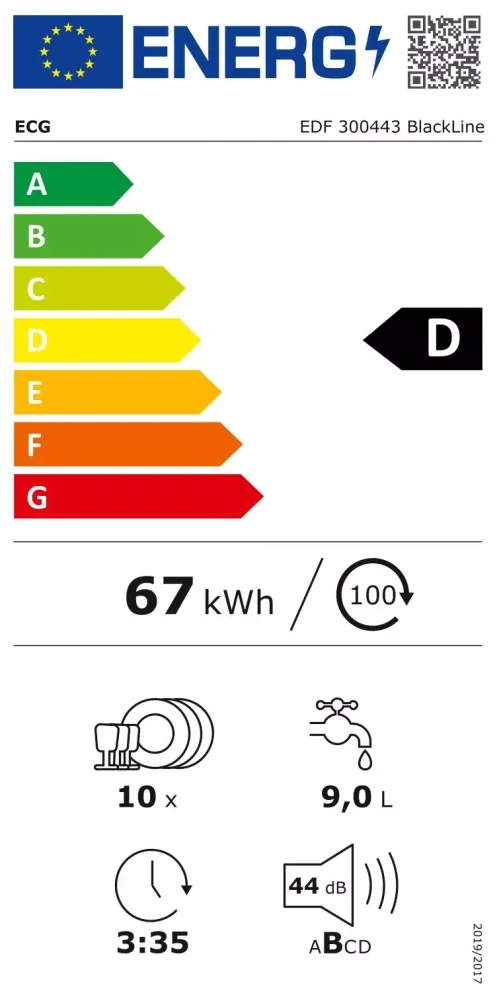 ECG EDF 300443 BlackLine Myčka nádobí